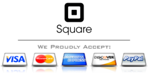 We accept major credit cards securely via Square and PayPal.